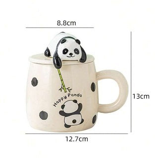 PANDA CERAMIC CUP WITH LID LOR1108