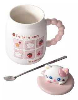 KITTY CERAMIC CUP WITH LID LOR1108-1