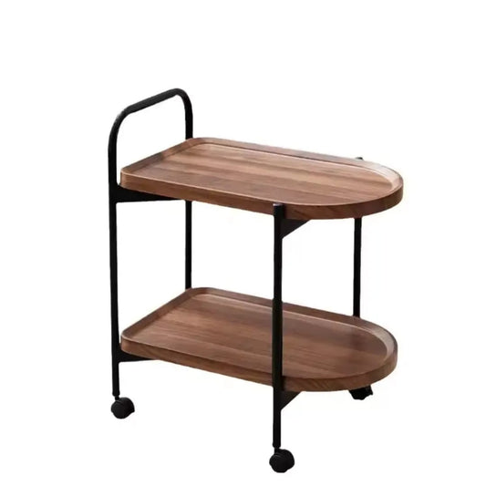 2 TIER MODERN STORAGE WOODEN TROLLEY K1843-1