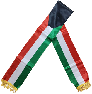 KUWAIT FLAG SATIN FABRIC SCARF SCA003