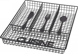 WIRE BLACK PAINTED DRAWER CUTLERY HOLDER M3333-4