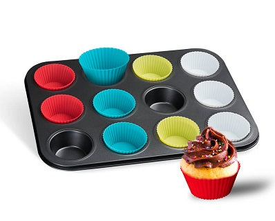 12 CUP MUFFIN PAN WITH SILICONE CUP