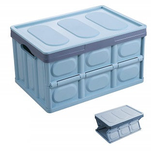PLASTIC FOLDING HANDLE STORAGE BASKET WITH COVER