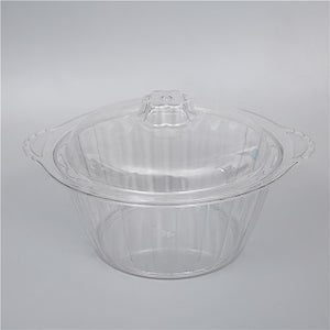 REUSABLE CLEAR PLASTIC BOWL WITH LID 4125