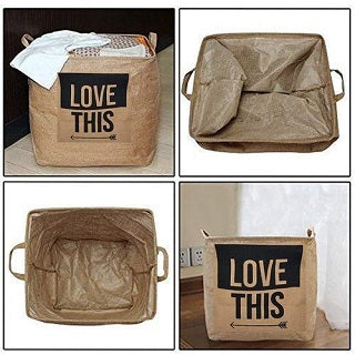 FOLDING BURLAP LAUNDRY BAG 253240
