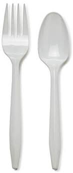 DISPOSABLE PLASTIC SPOON/FORK SET OF 50