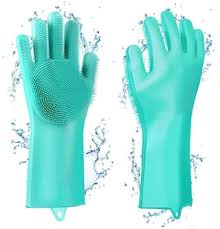 SILICON WASHING SCRUB GLOVE SET OF 2