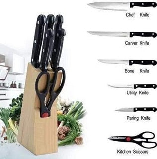6 PCS KNIFE SET WITH WOODEN STAND ST-593