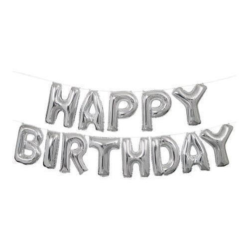 GOLD/ SILVER HAPPY BIRTHDAY AIR FOIL BALLOON SET