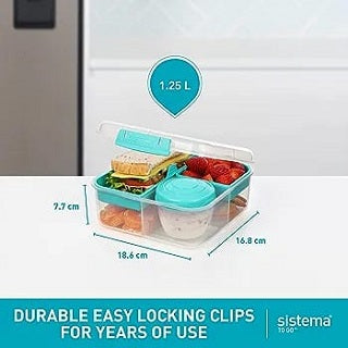 Sistema Klip It To Go Stack Lunch Container Square 1.24l