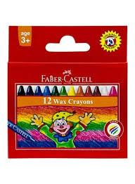FABER-CASTELL 12 SHORT WAX CRAYONS