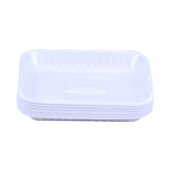 DISPOSABLE RECTANGLE PLASTIC PLATES SET OF 50