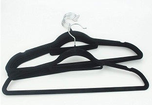 BLACK VELVET CLOTHES HANGER SET OF 5 VEL001