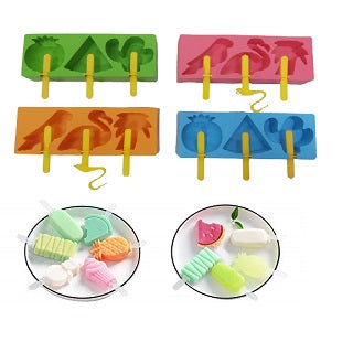 3 PC CAVITY SILICON POPSICLE MOLDS - 3PCSA