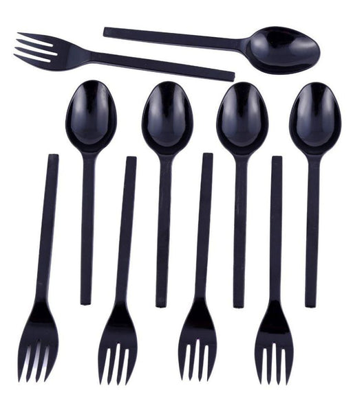 DISPOSABLE PLASTIC BLACK SPOON/FORK  SET OF 50