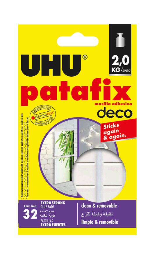 UHU PATAFIX DECO 32 وسادة صمغ قوية جدًا