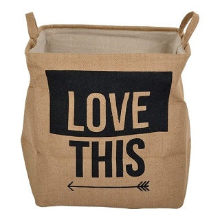 FOLDING BURLAP LAUNDRY BAG 253240