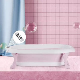 حوض استحمام بلاستيك للأطفال قابل للطي مع ميزان حرارة / 012-12